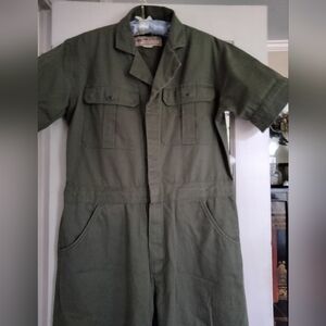 Iron And Resin Army Green Coveralls